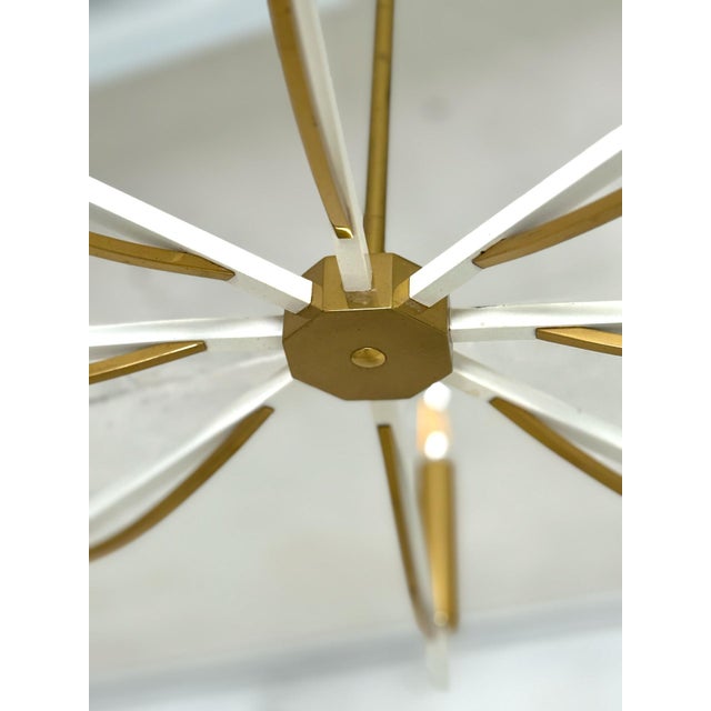 Metal Vintage Brass Chandelier, 1960s For Sale - Image 7 of 9