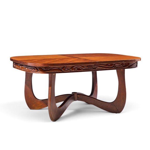 Witco Style Pulaski Oceanic Mid Century Expanding Dining Table With 1 Leaf For Sale In Chicago - Image 6 of 10