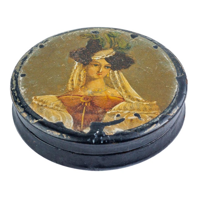 Early 19th Century Papier Mache Snuffbox For Sale