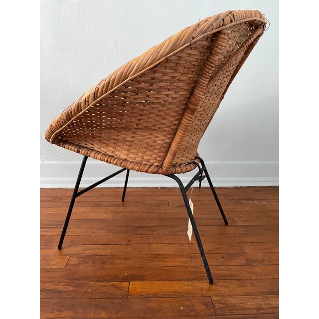 Sand 1950s Atomic Italian Rattan Chair For Sale - Image 8 of 12