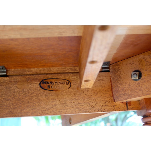 Vintage Pennsylvania House Drop-Leaf Dining Table With Extensions - Solid Mahogany Wood, Circa 1950s - W/Protective Cover For Sale - Image 15 of 17