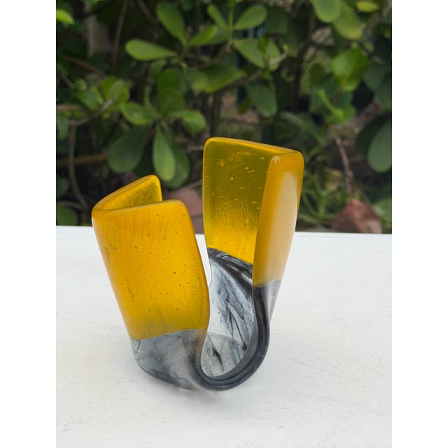 Contemporary Vintage Studio Art Glass Sculptural Paper Napkin Holder For Sale - Image 3 of 10