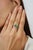 925 Silver Three-Stone Emerald Ring With Diamond Accents, Size 6 For Sale - Image 6 of 12