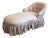 Vintage Custom Upholstered Chaise Lounge With Ruffled Skirt For Sale