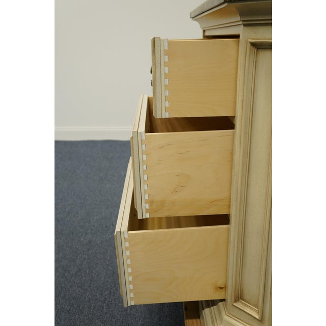 Late 20th Century Stanley Furniture Contemporary Modern Off White / Cream Painted 38" Three Drawer Nightstand W. Granite Top 644-23-217 For Sale - Image 5 of 9