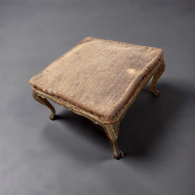 20th Century Venetian Baroque Stool in Lacquered Wood, 1890s For Sale - Image 5 of 8