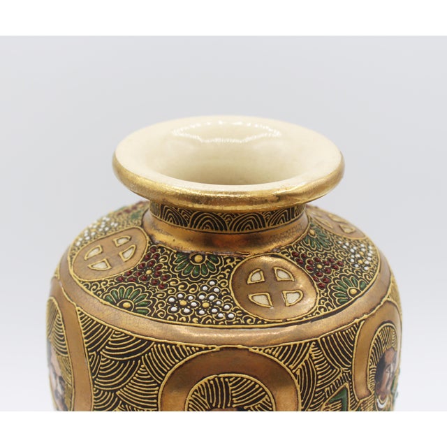 Ceramic Circa 1900 Japanese Porcelain Rinzan Workshop Satsuma Vase For Sale - Image 7 of 13