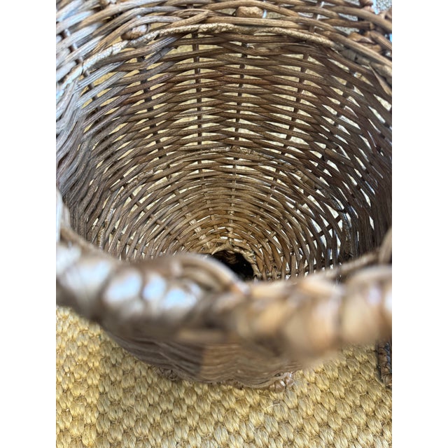 Wicker Footed Coupes Jardiniere, Pair For Sale - Image 4 of 4