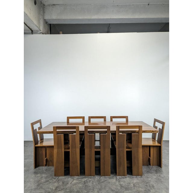 Loto Spa Italian Chairs in American Walnut, Set of 8 For Sale - Image 12 of 14