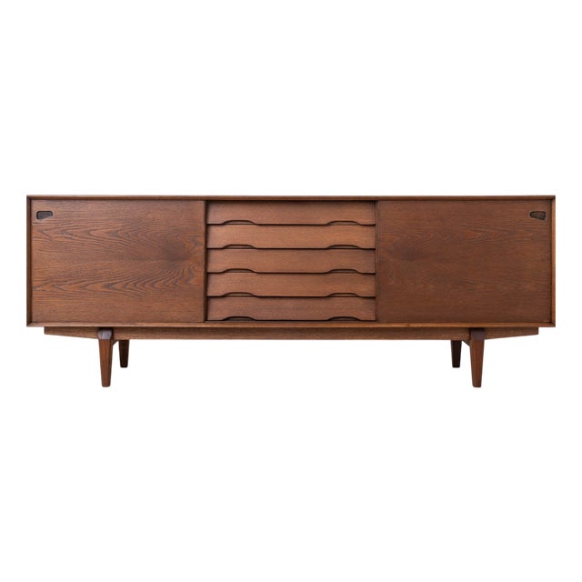 Danish Model No. 65 Sideboard in Chocolate Brown Stained Oak from Skovby Møbler, 1960s For Sale