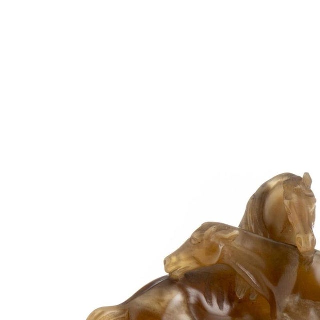 Sculpture - Horses - 19th Century. European sculptural group, 19th/20th century, in alabaster. Dimensions: 12 cm x 15 cm.