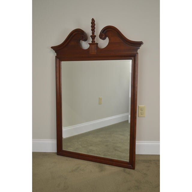 Ethan Allen Court Cherry Chippendale Style Beveled Mirror
