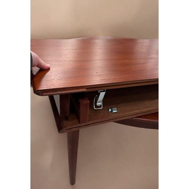 Veneered Teak Dining Table with Extension Leaves by Henning Kjærnulf for Sorø Stolefabrik, Denmark, 1960s For Sale - Image 6 of 18