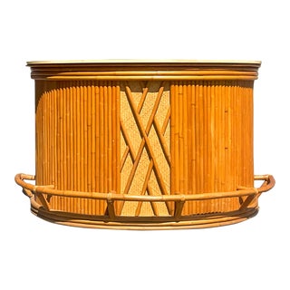 Vintage Coastal Bamboo Tiki Bar For Sale