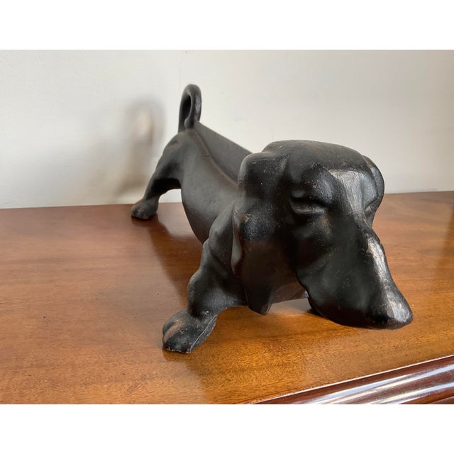 Mid 20th Century Large Vintage Cast Iron Dachshund Boot Scraper For Sale - Image 5 of 13