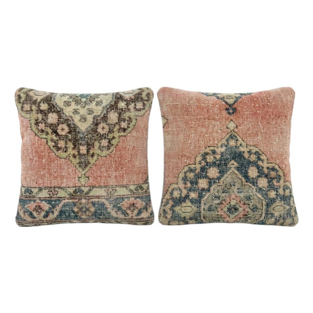 Turkish Rug Pillow Cover 20'' X 20'' - Set of Two For Sale