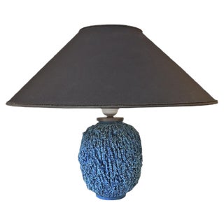 Chamotte Ceramic Turquoise Table Lamp by Gunnar Nylund for Rorstrand, 1950s For Sale