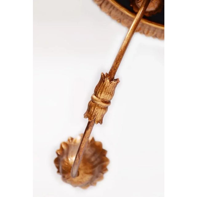 Traditional Empire Chandelier in Carved Pear, Steel & Gold Leaves, Austria, 1800s For Sale - Image 3 of 13