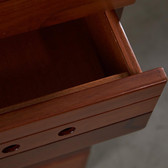 Circular Handles Six Drawer Walnut Sideboard, 1980s For Sale - Image 16 of 17