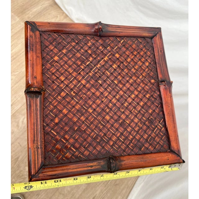 Vintage Nightstand Cabinet Chest Five Drawers Bamboo / Wicker Tiki Petite Size For Sale - Image 11 of 12