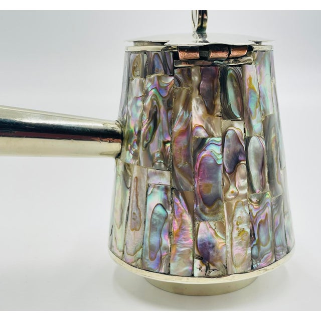 1960s Mexican Alpaca & Abalone Sugar and Creamer Set, Mexican Modernism, by LHG For Sale - Image 16 of 18