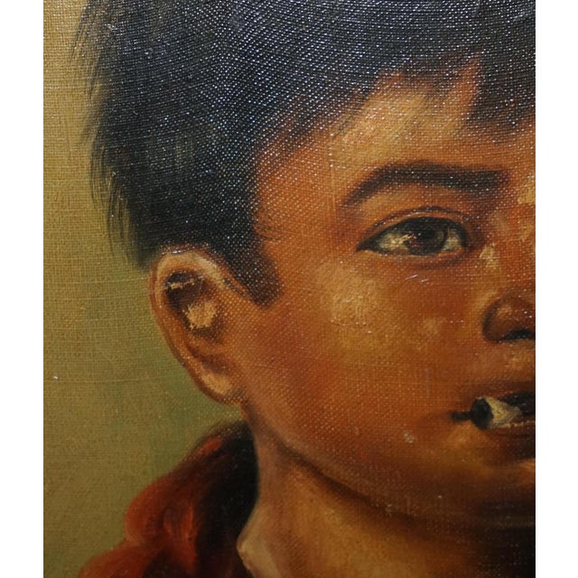 Gold Janson, Young Boy Smoking, 1930, Oil on Canvas, Framed For Sale - Image 8 of 16
