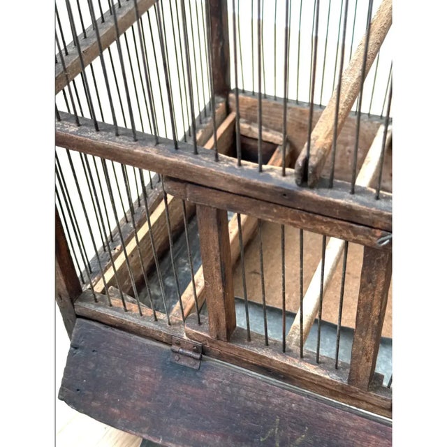 Large Antique 19th Century Architectural Model Primitive American Folk Art Birdcage For Sale - Image 9 of 12