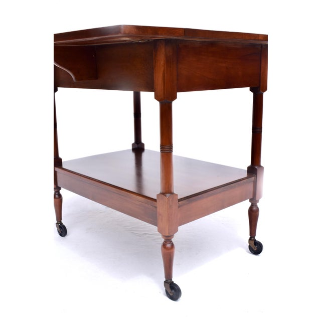 Mid-Century Modern Bar Cart by John Stuart, Cherry & Brass, 1960s For Sale - Image 12 of 12