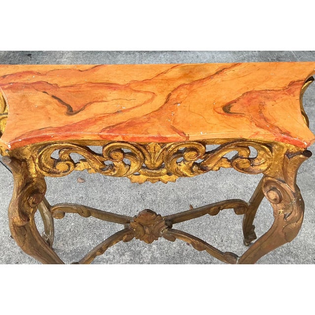 Vintage Italian Rococo Style Console Table For Sale - Image 14 of 18