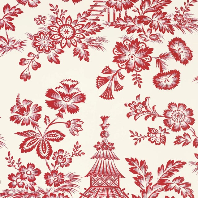 Contemporary Sample - Schumacher Song Garden Wallpaper in Lacquer For Sale - Image 3 of 3