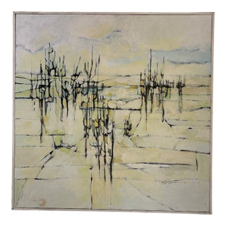 Mid-Century Modern Abstract Painting Signed by the Artist For Sale