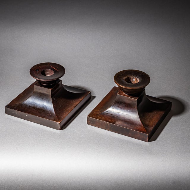 Model No. 7 Candlesticks by Carl Malmsten for Liljeholmens, Sweden, Early 20th Century, Set of 2 For Sale - Image 3 of 9