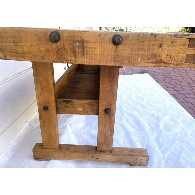 Carpenters Workbench with Drawer and Trough, 1900s For Sale - Image 17 of 18