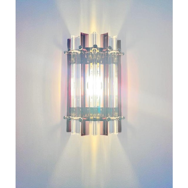 Italian Murano Glass Wall Sconces in the style of Venini, 1990s, Set of 2 For Sale - Image 13 of 16