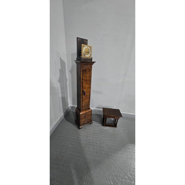 Burr Walnut Grandaughter Longcase Clock, 1920s For Sale - Image 9 of 13