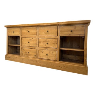 Antique Wood Apothecary Shop Cabinet For Sale