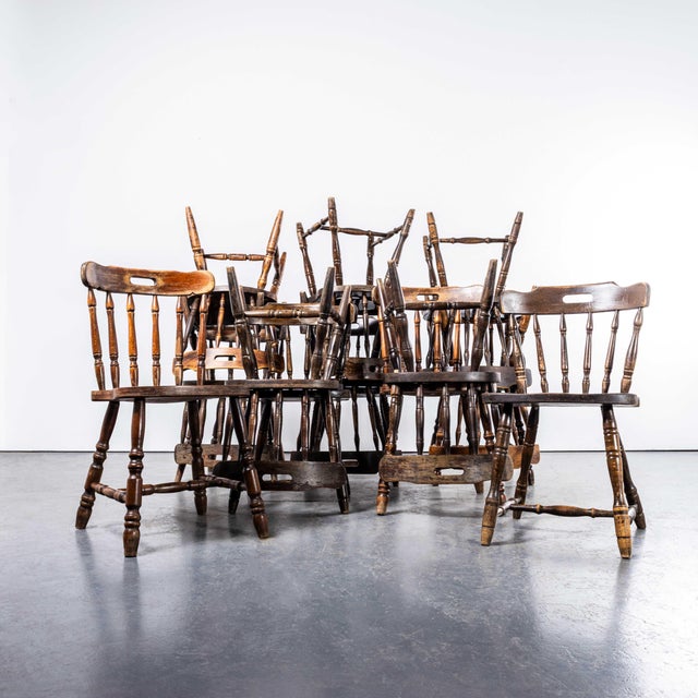 Vintage English Penny Public House Dining Chairs, 1970s, Set of 4 For Sale - Image 6 of 9