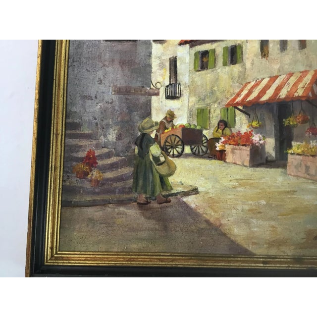 1980s “The Fruit Peddler”Acrylic Painting on Board by Alison Waters, Framed For Sale - Image 4 of 10