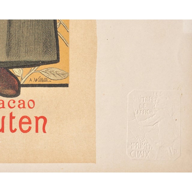 Adolph Willette “Cacao Van Houten” Original 1896 Poster Chaix For Sale - Image 4 of 6