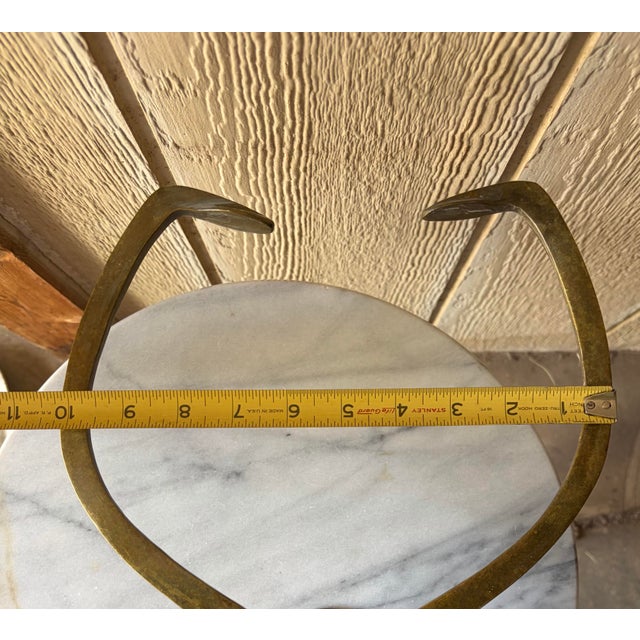 Brass Vintage Heavy Solid Brass Wall Mount Ice Tong Towel Holder For Sale - Image 8 of 11