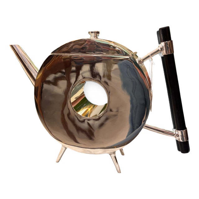 Antique Silver Circular Teapot by Christopher Dresser, 1890s For Sale