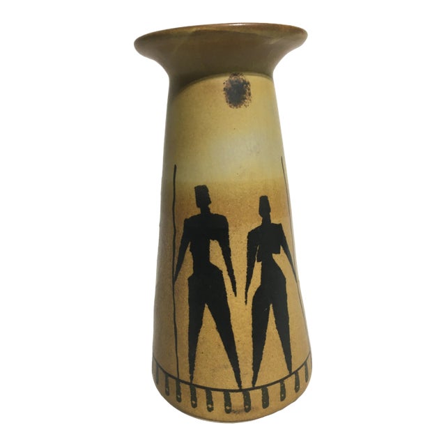 1990s African Inspired Pottery Vase For Sale