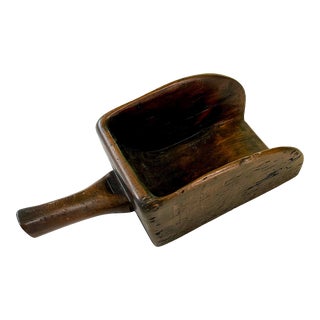 1800s Extra Large, Primitive, Wooden, Rustic Hand-Made Grain Scoop For Sale