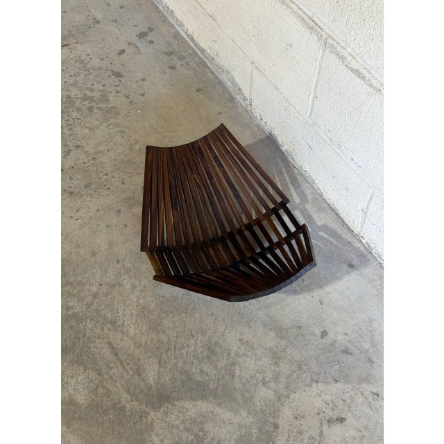 Mid-Century Modern Vintage Danish Modern Sculptural Rosewood Folding Fruit Bowl Centerpiece For Sale - Image 3 of 8
