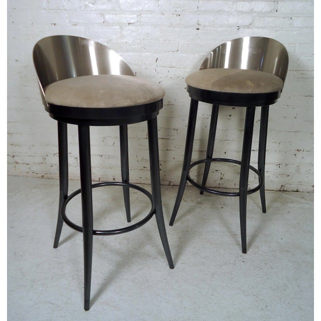 Pair of Vintage Style Metal Stools For Sale - Image 11 of 11