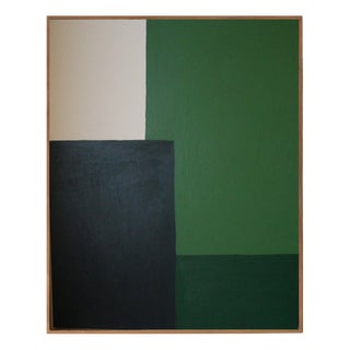 Bodasca, Minimalist Abstract Green Composition, 2026, Acrylic on Canvas For Sale