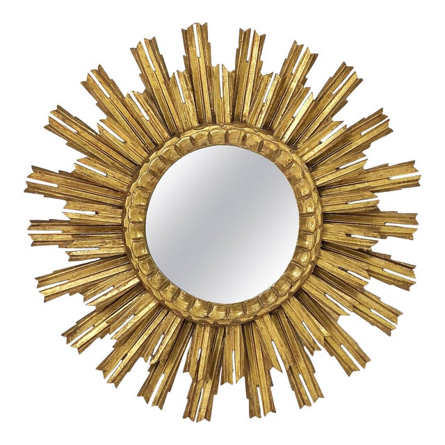 French Gilt Starburst Or Sunburst Mirror Diameter 25 Chairish