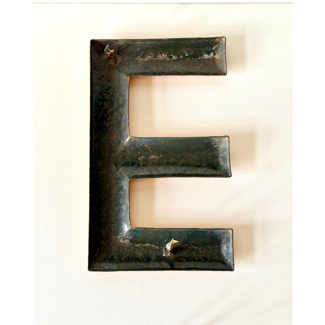 Red Vintage Enamel Letter E, 1960 For Sale - Image 8 of 10