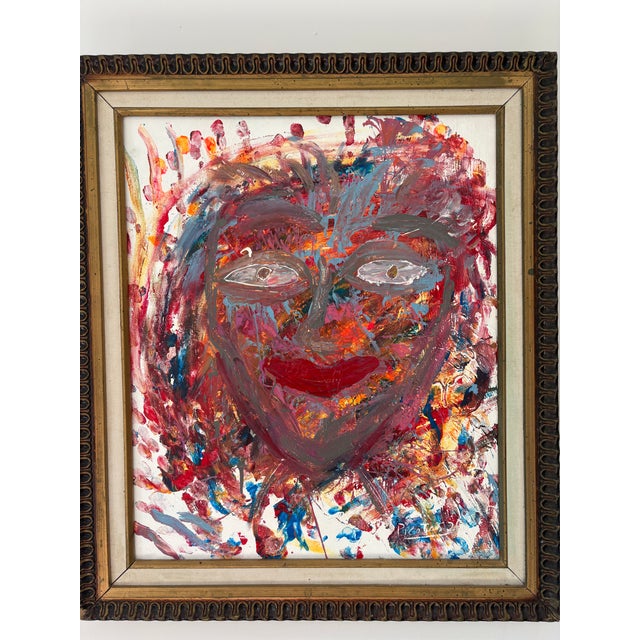 Abstract Interesting Abstract Portrait on Canvas - Signed For Sale - Image 3 of 8