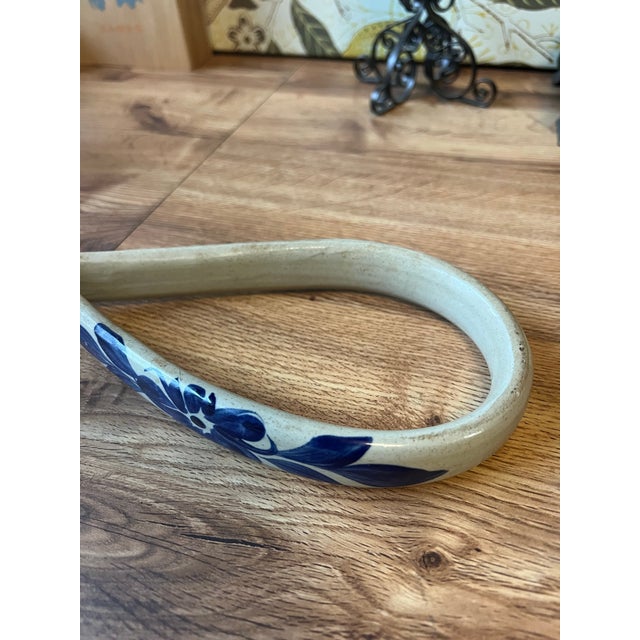 1970s Ceramic Floral Boho Towel Hanger Wall Hanging For Sale - Image 5 of 8